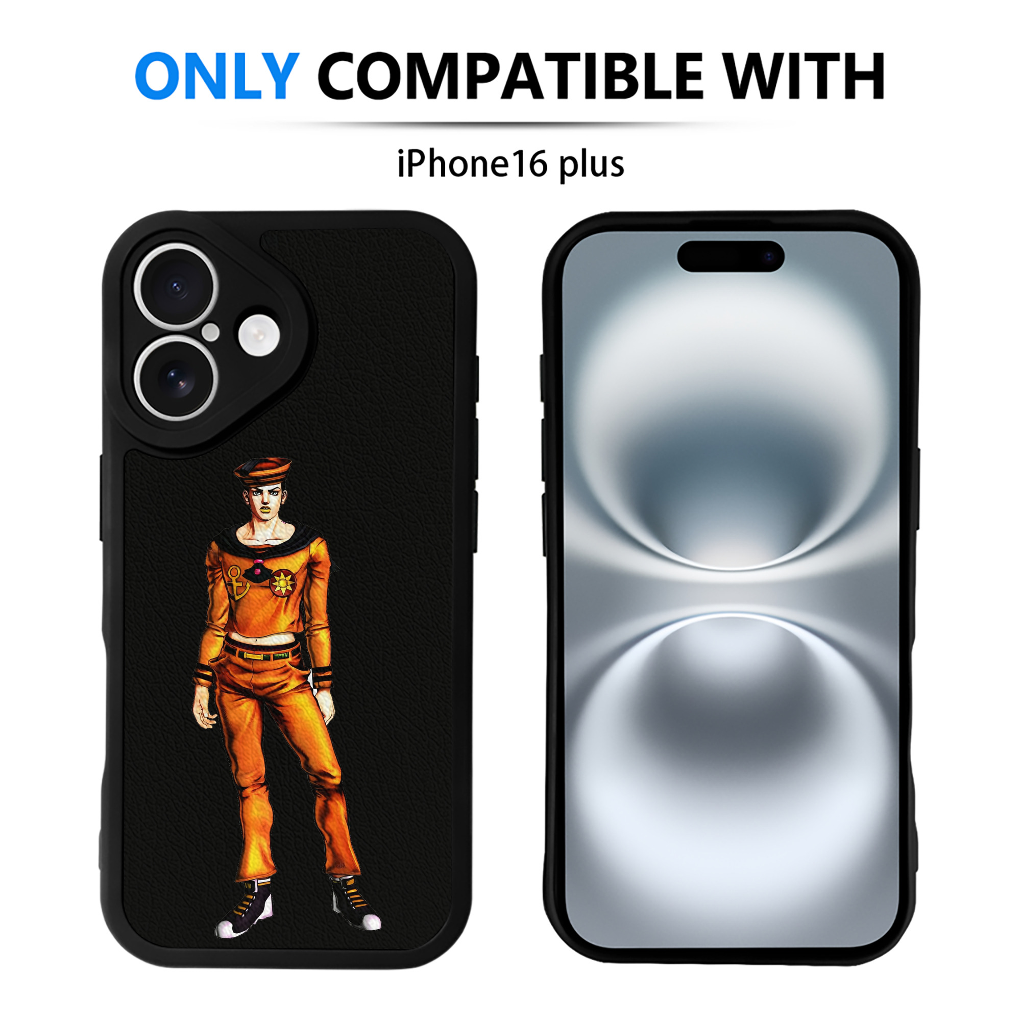 （画像用） ジョジョの奇妙な冒険 東方定助 JoJo's Bizarre Adventure Higashikata Josuke 【iPhone 16シリーズ対応】シリコンスマホケース（レザー調） 材質：シリコン